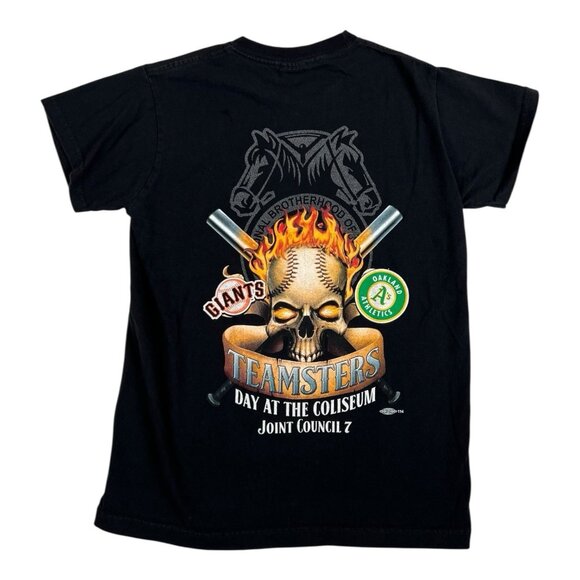 SF Giants Oakland A’s Day at the Coliseum Teamsters Joint Council T-Shirt Small - Picture 1 of 8